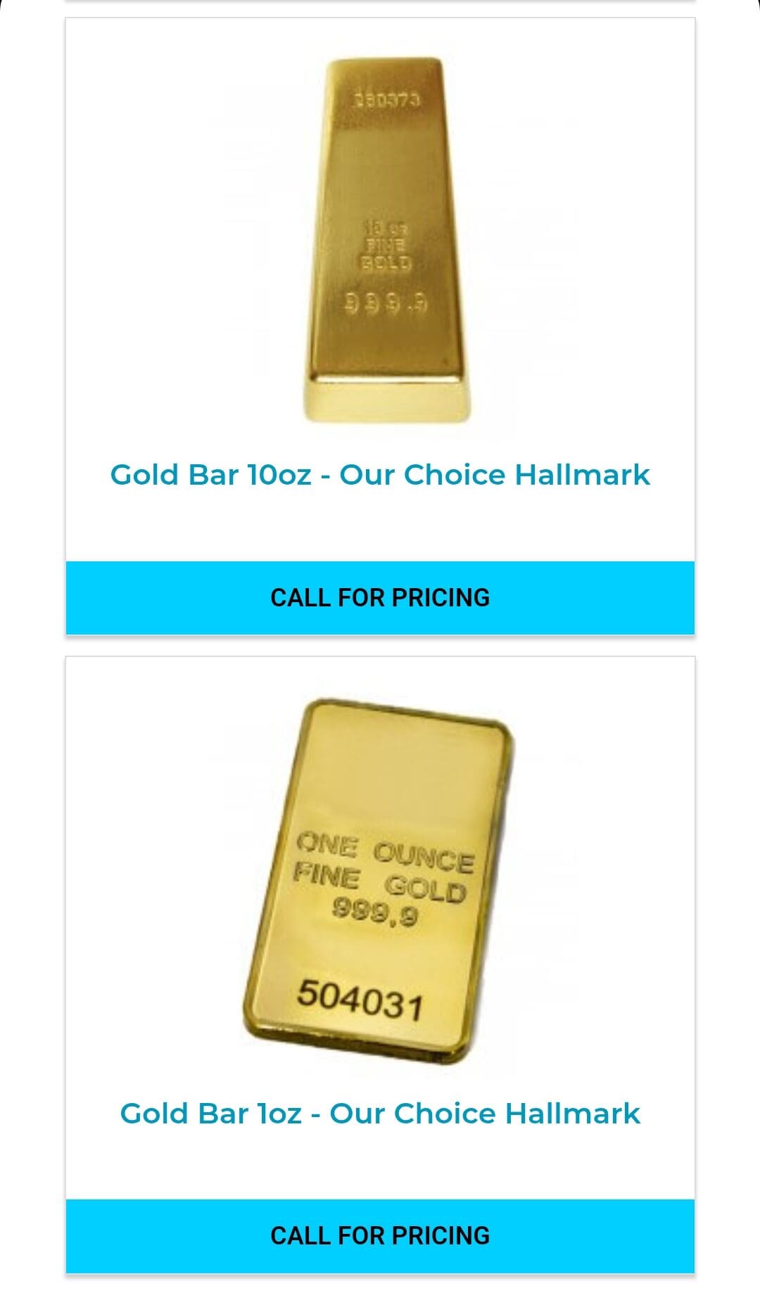 gold bars, Augusta Precious Metals