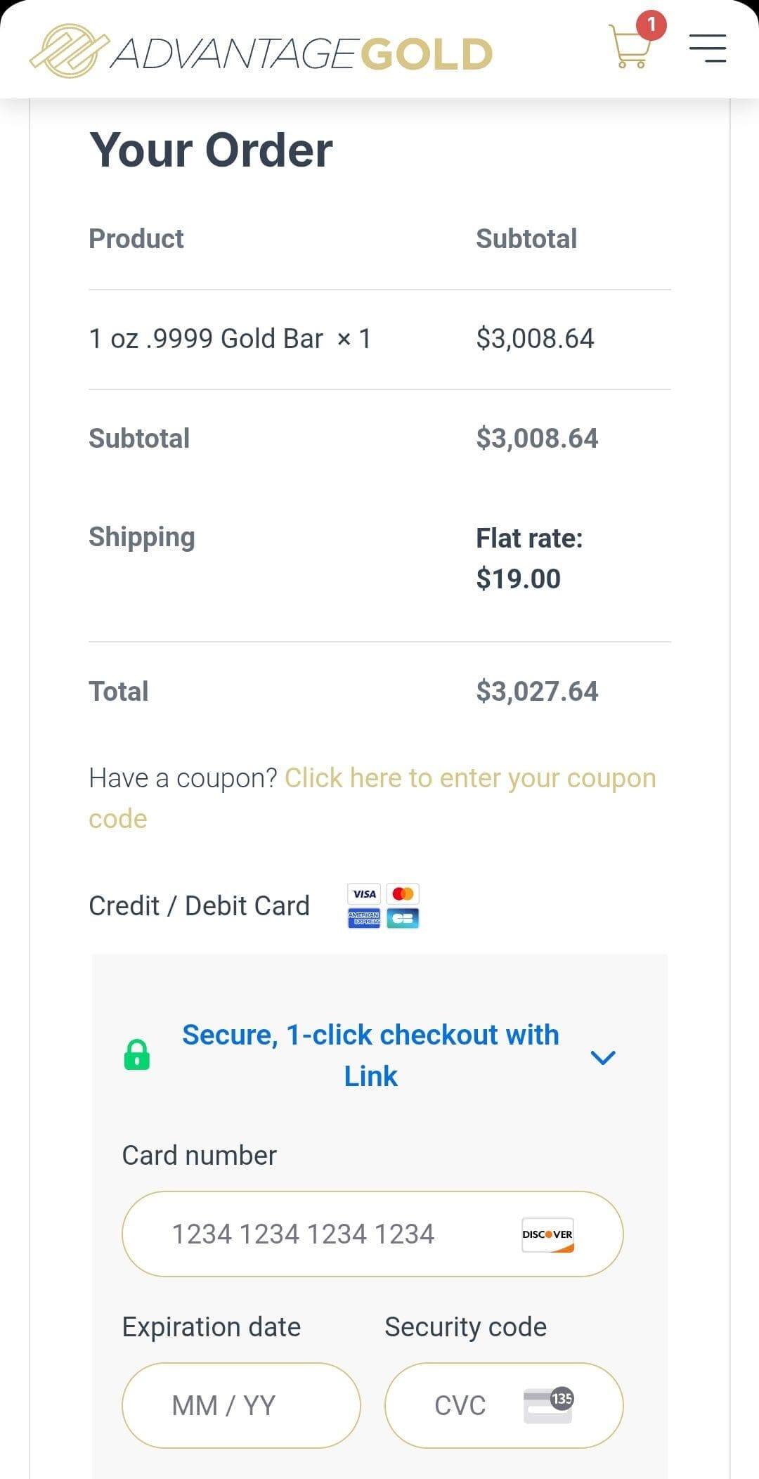 how to order, Advantage Gold