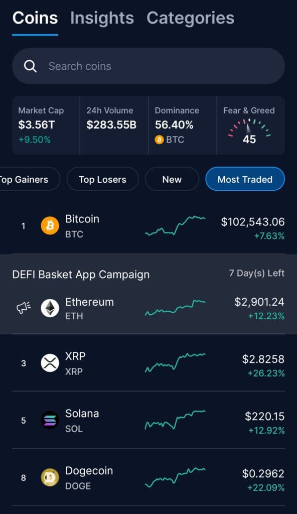 most traded coins, crypto.com