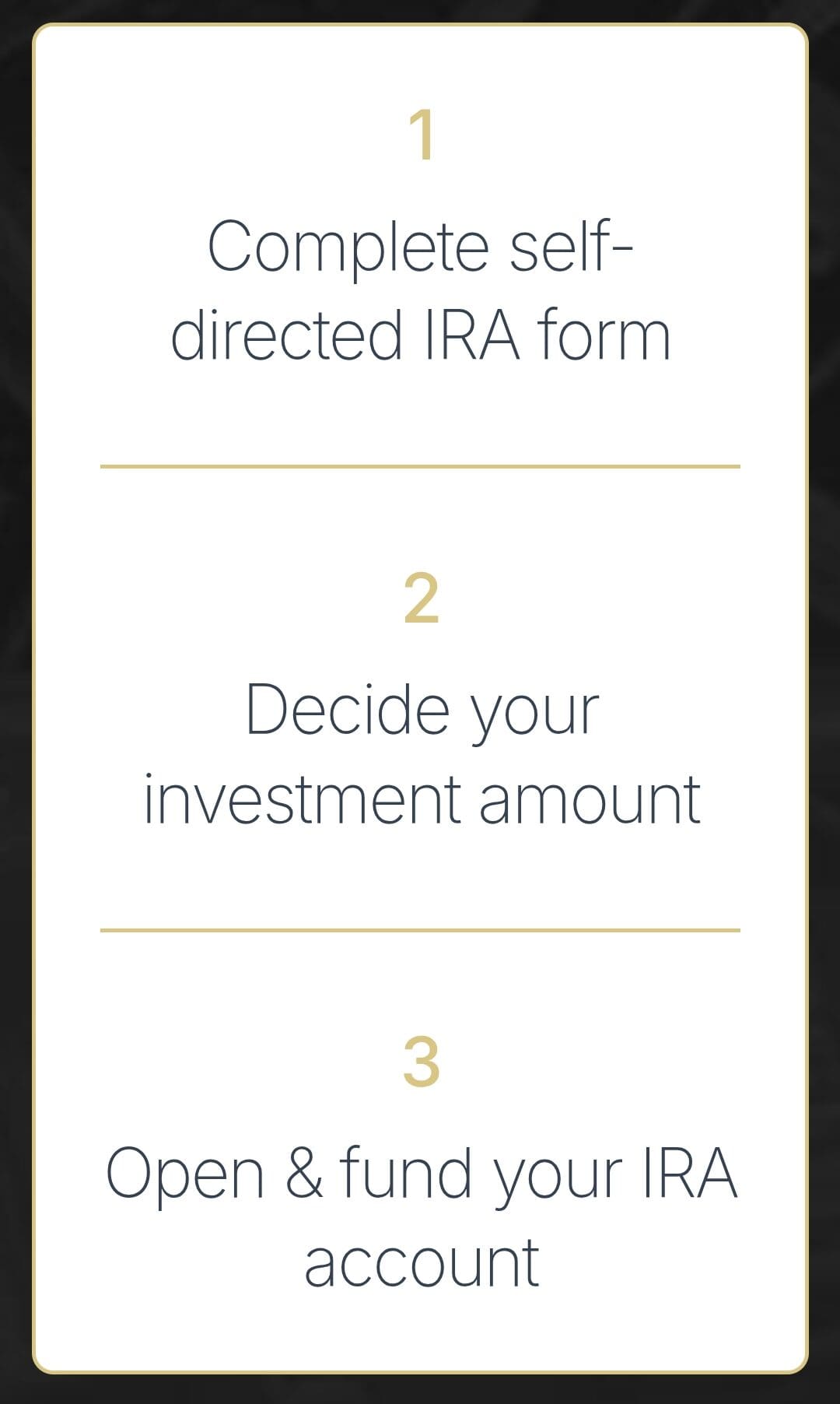 open self directed IRA, Advantage Gold