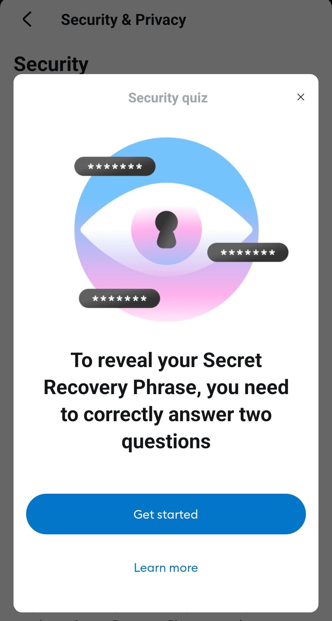 secret recovery phrase, Metamask wallet