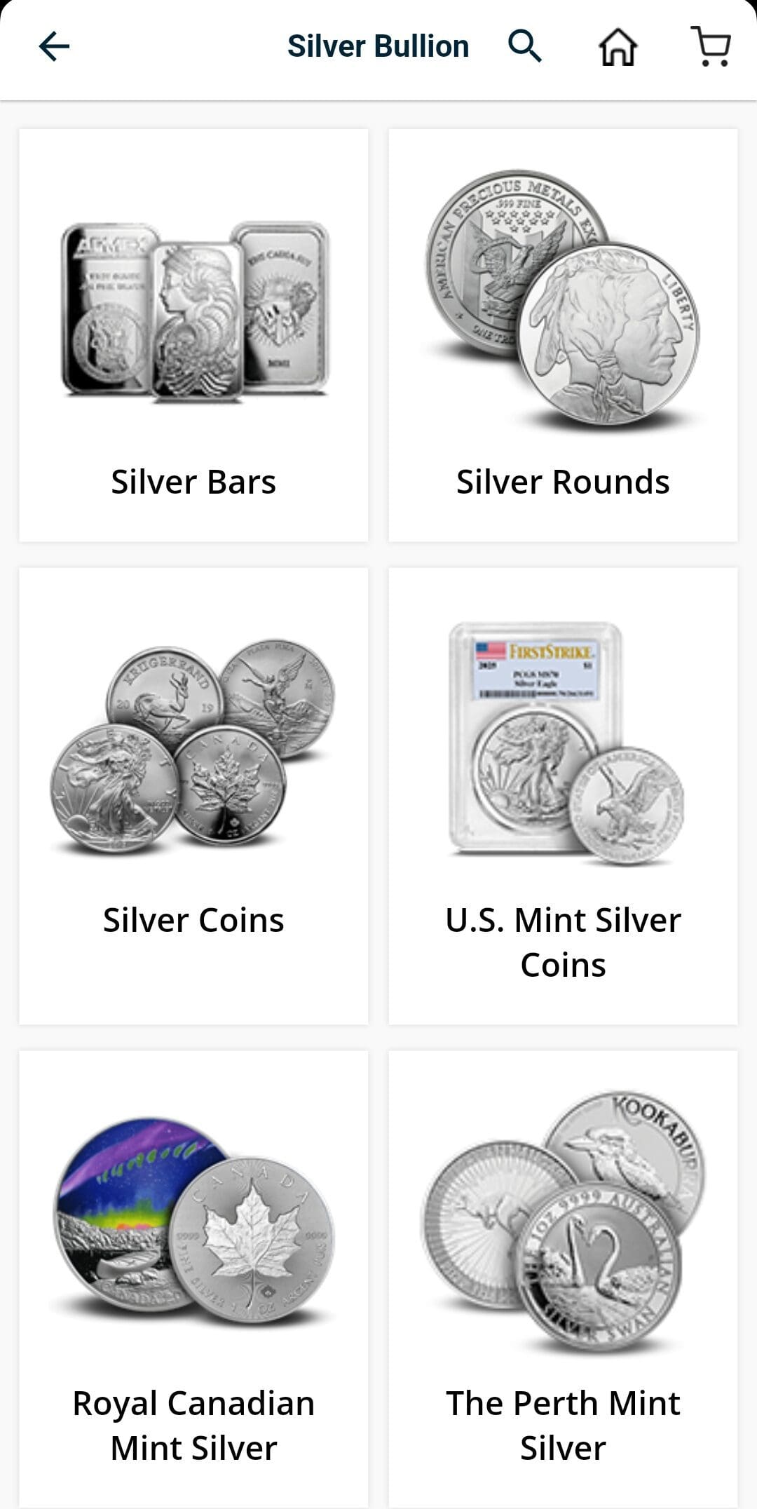 silver bullion products, APMEX