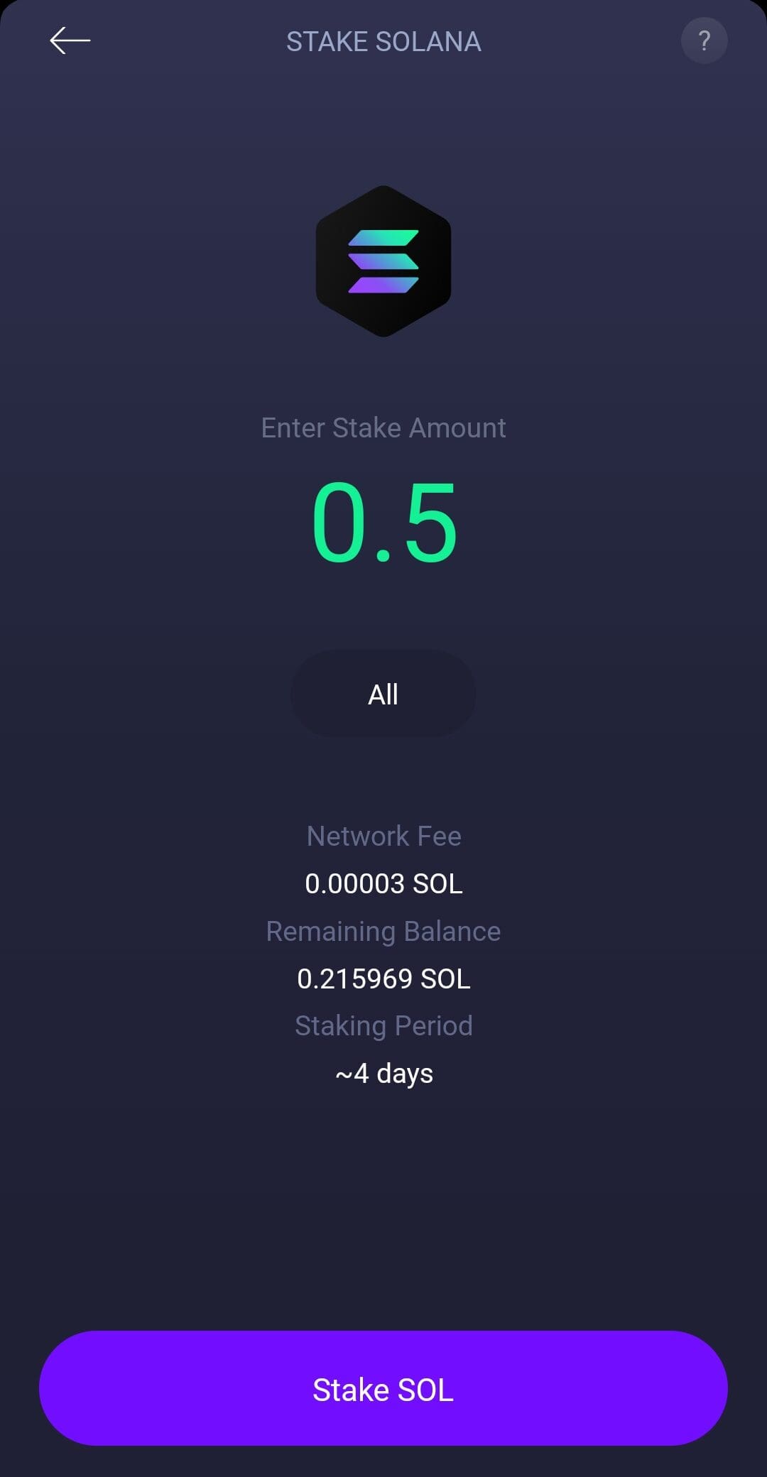 stake Solana, Exodus Wallet