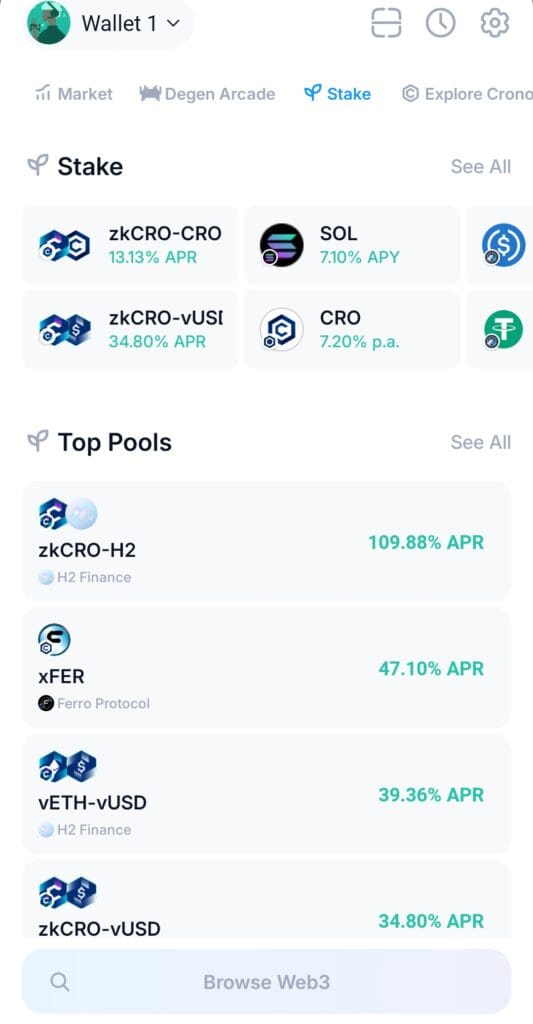 staking on Crypto.com onchain