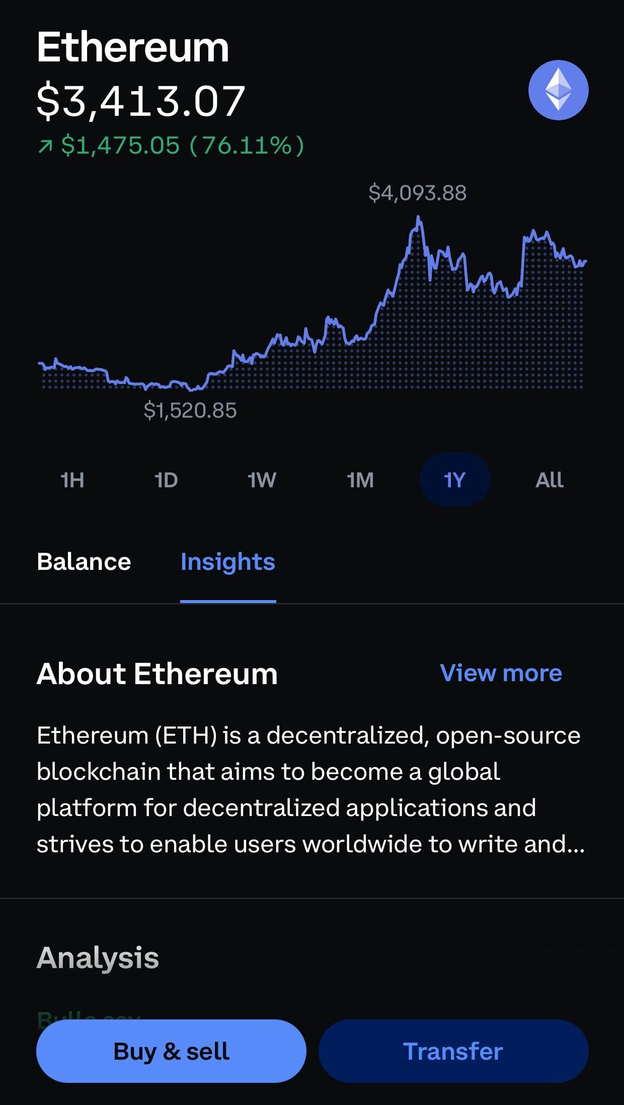 Trade Ethereum, Coinbase