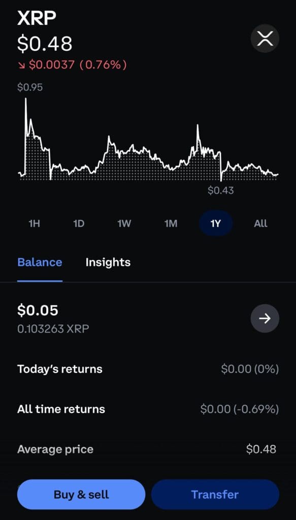 Trade XRP, Coinbase
