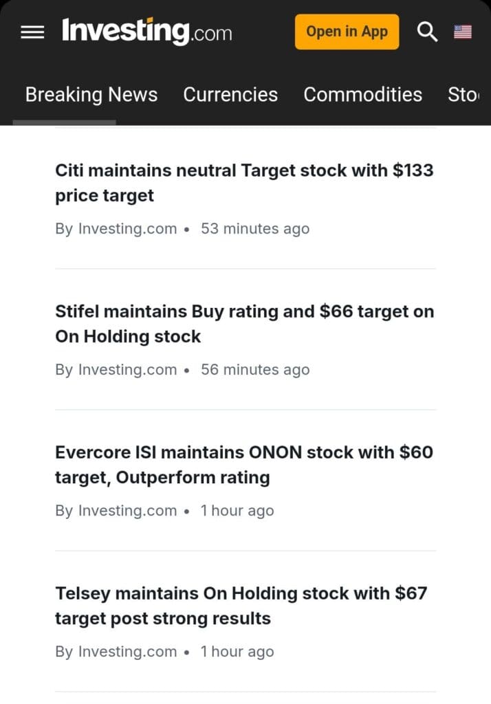 analyst ratings news, investing-com free plan