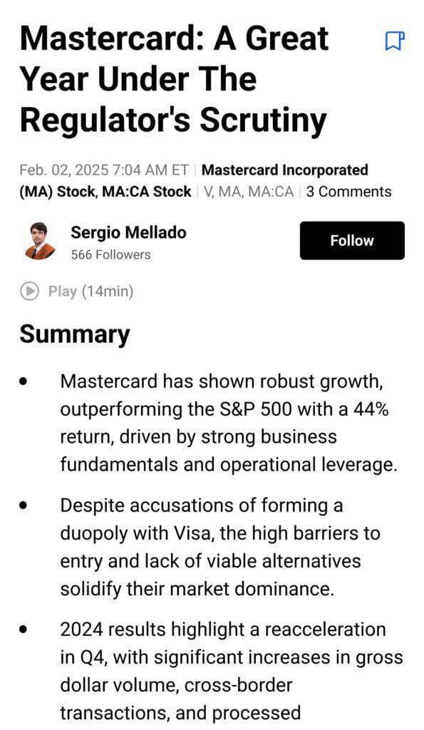 articles on Seeking Alpha free plan