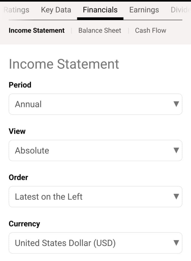 company income statements, Seeking Alpha Pro