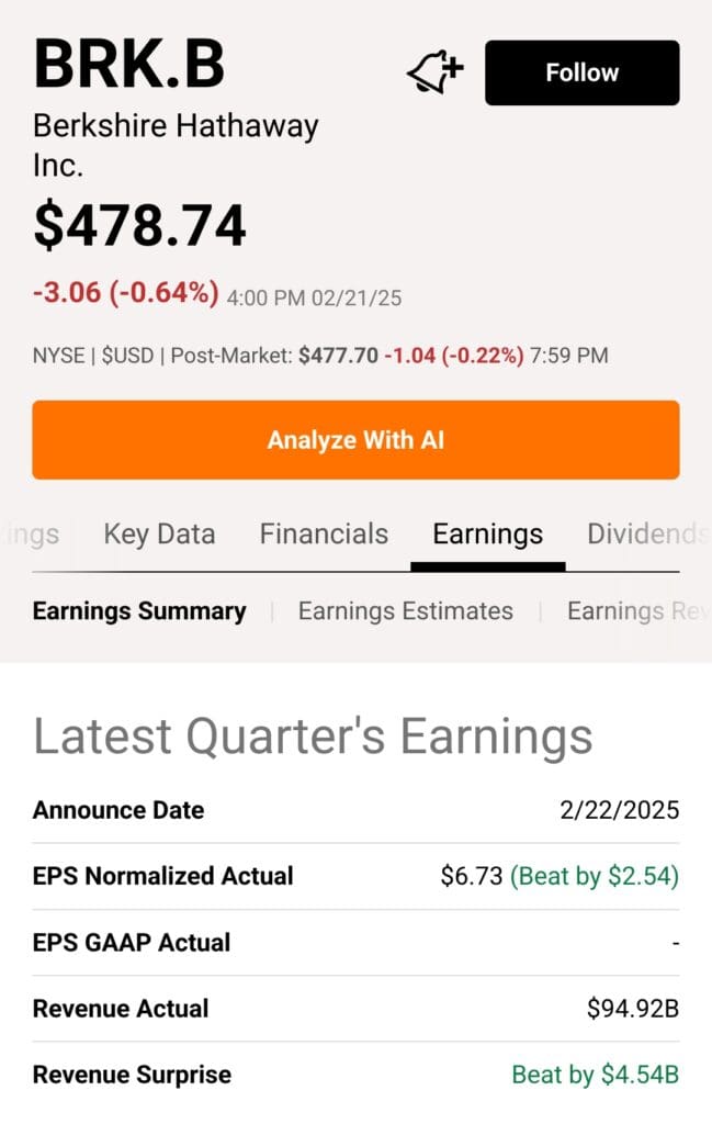 see stocks earnings summary. Seeking Alpha