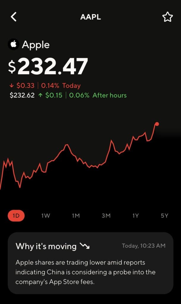 trade Apple on SoFi Invest