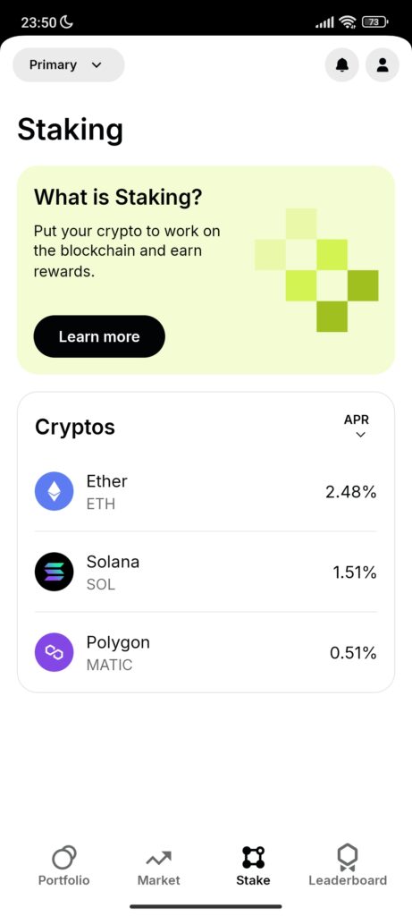 staking, Gemini exchange