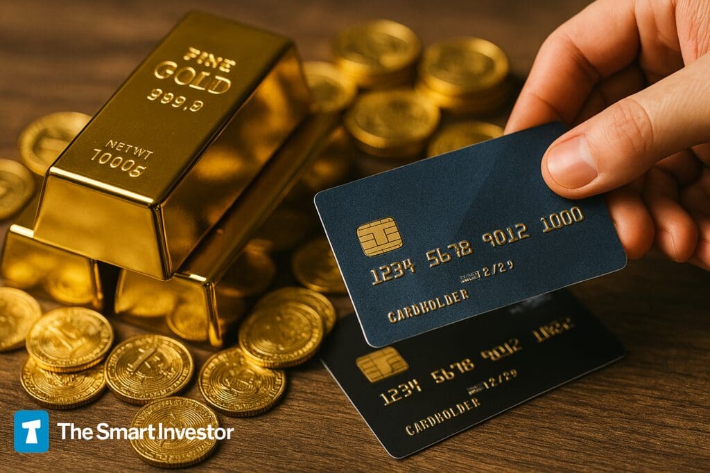 BUY GOLD with credit card - illustration