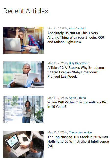 The Motley Fool Recent Articles
