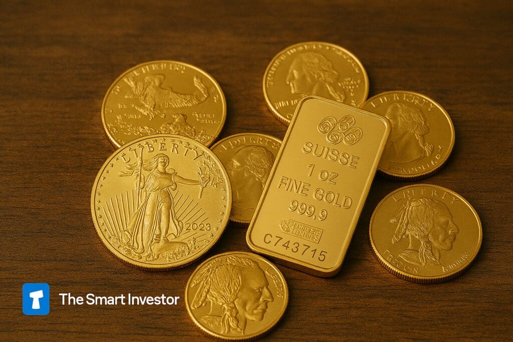 gold coins and bars 1 oz