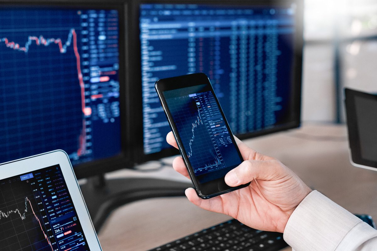 A digital dashboard showing market data used by robo-advisors and automated planning platforms.
